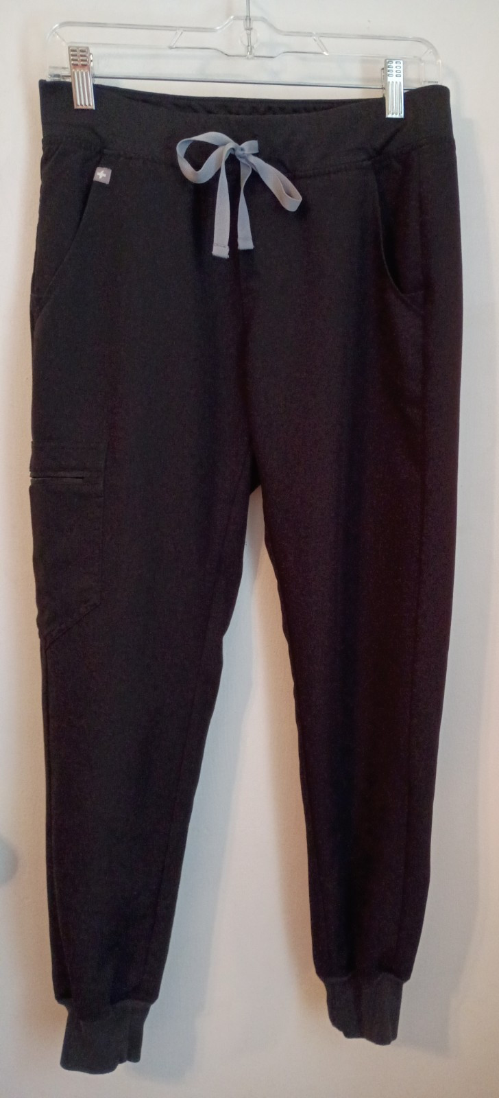 Womens FIGS Small Petite Zamora Jogger Scrub Pants Black PO 3641