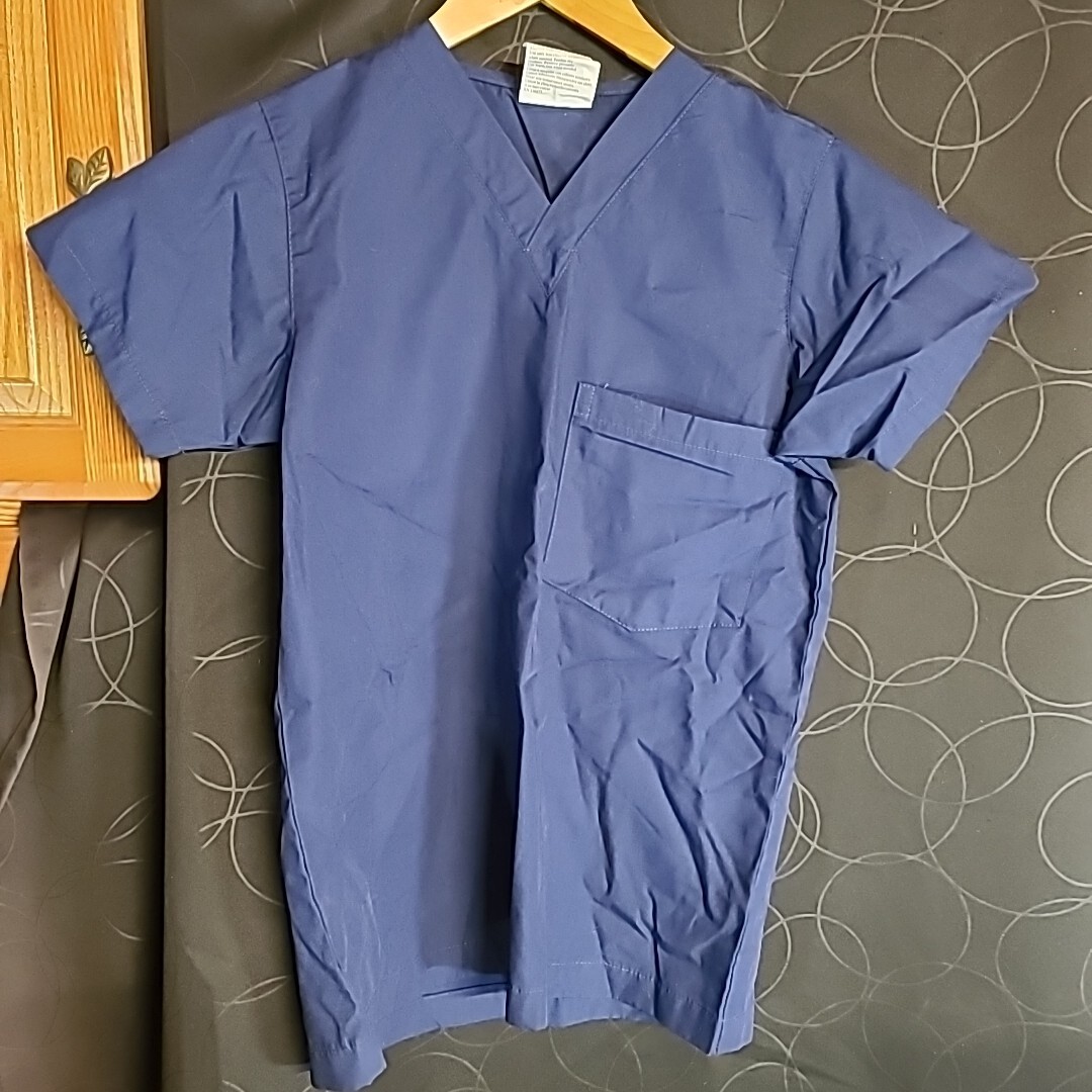 Allheart Scrub Basics Unisex Top XXS B-2000 Navy Blue