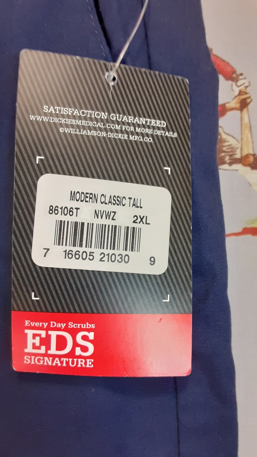 🩺 Dickies EDS Modern Classic Unisex Sz 2XL Tall Blue Scrub Pants Drawstring