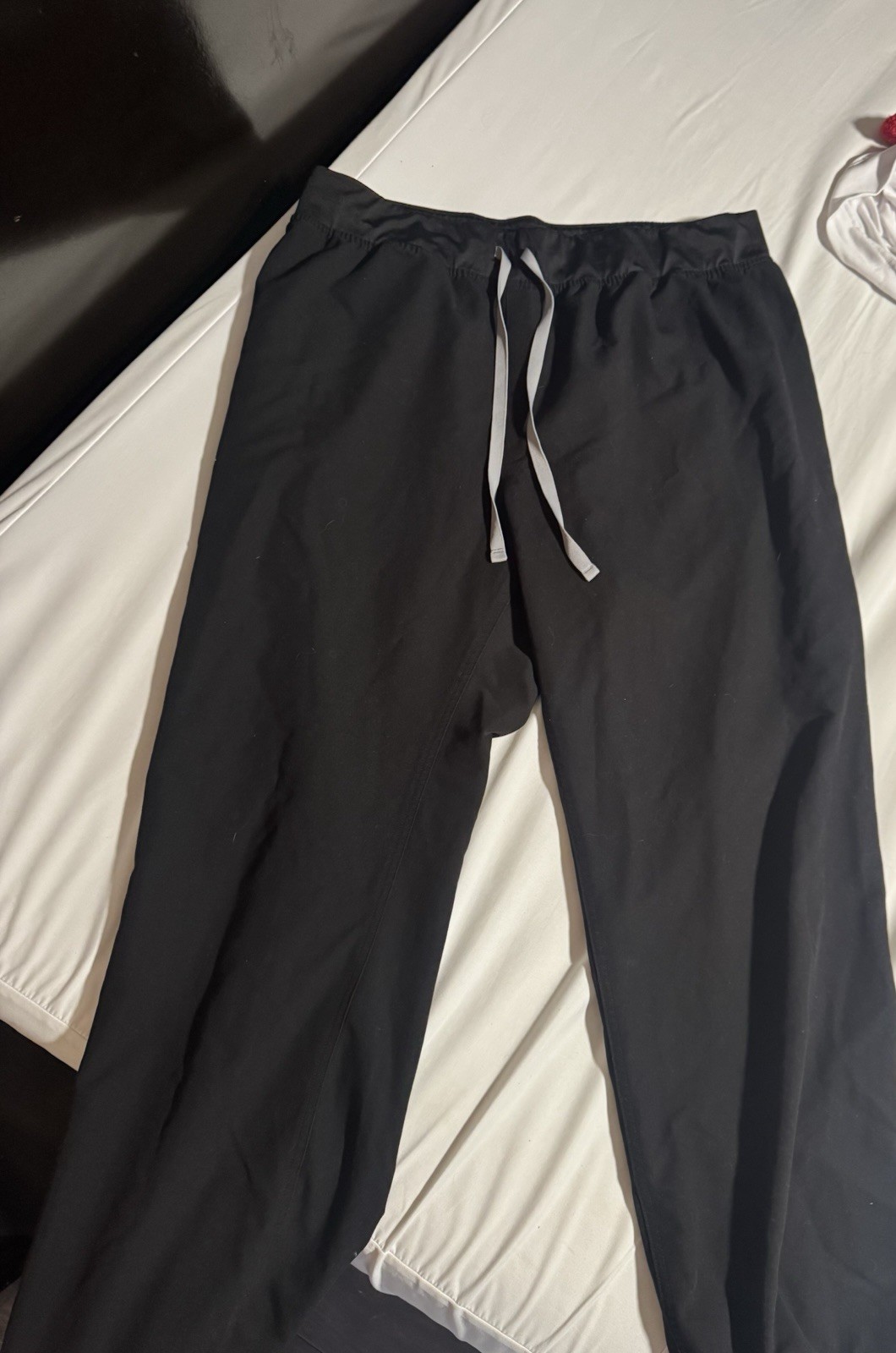 FIGS Women’s Black Scrub Pants Size M Drawstring Waist Polyester Rayon Spandex