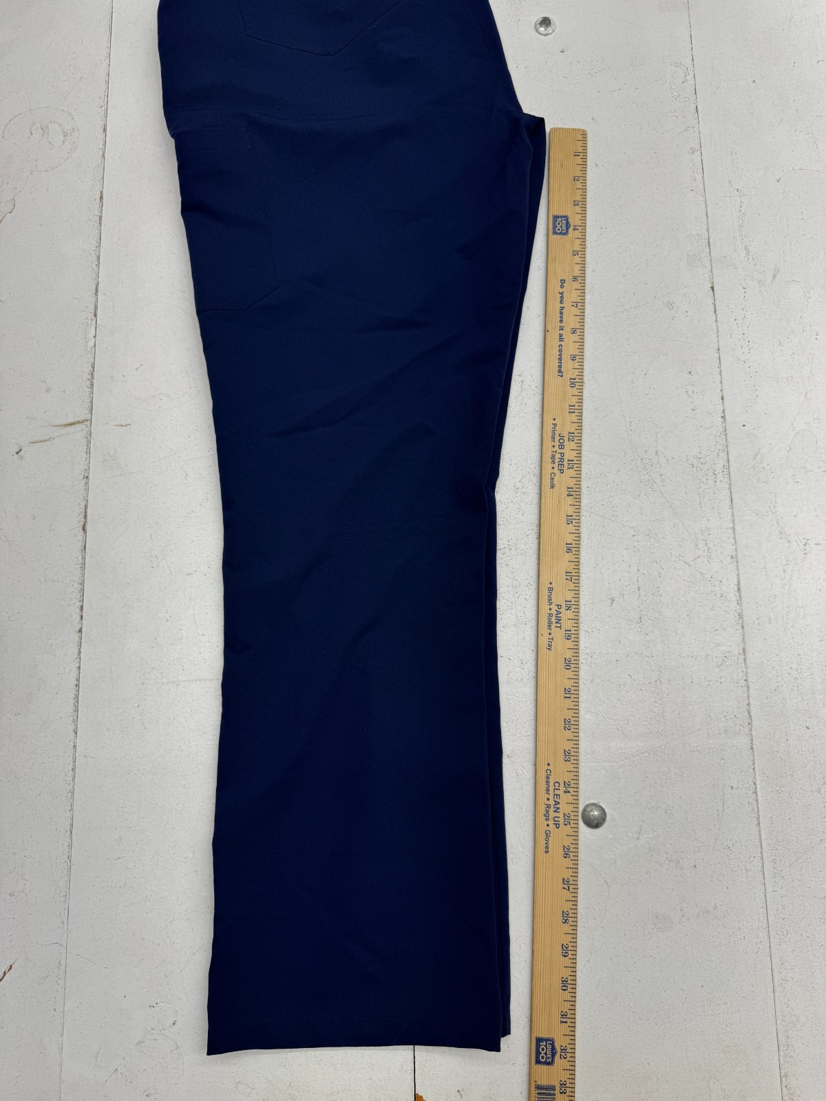 Mandala Solid Navy Blue High Waist Straight Leg Scrub Bottoms Womens Size Large
