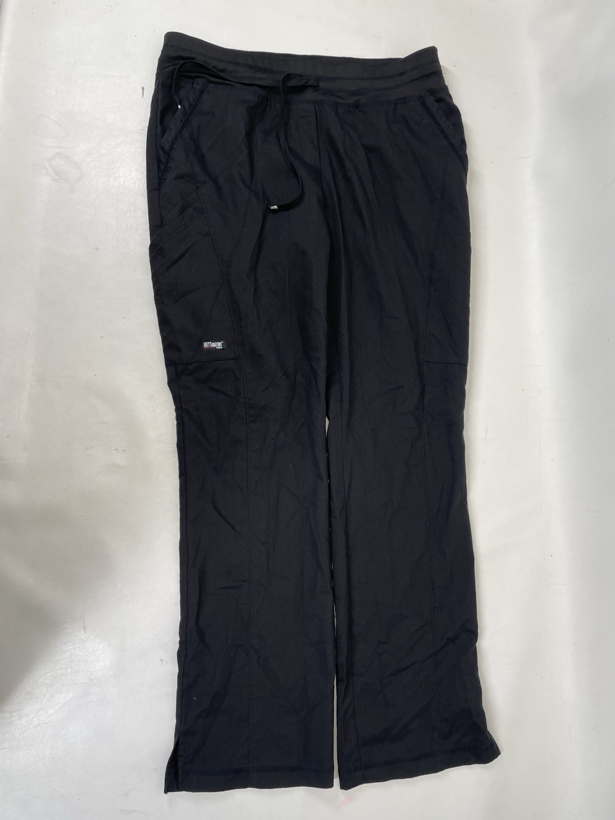Greys Anatomy Barco Scrubs 4PKT Drawcord Mesh Trim Scrub Pants M Black NWOT