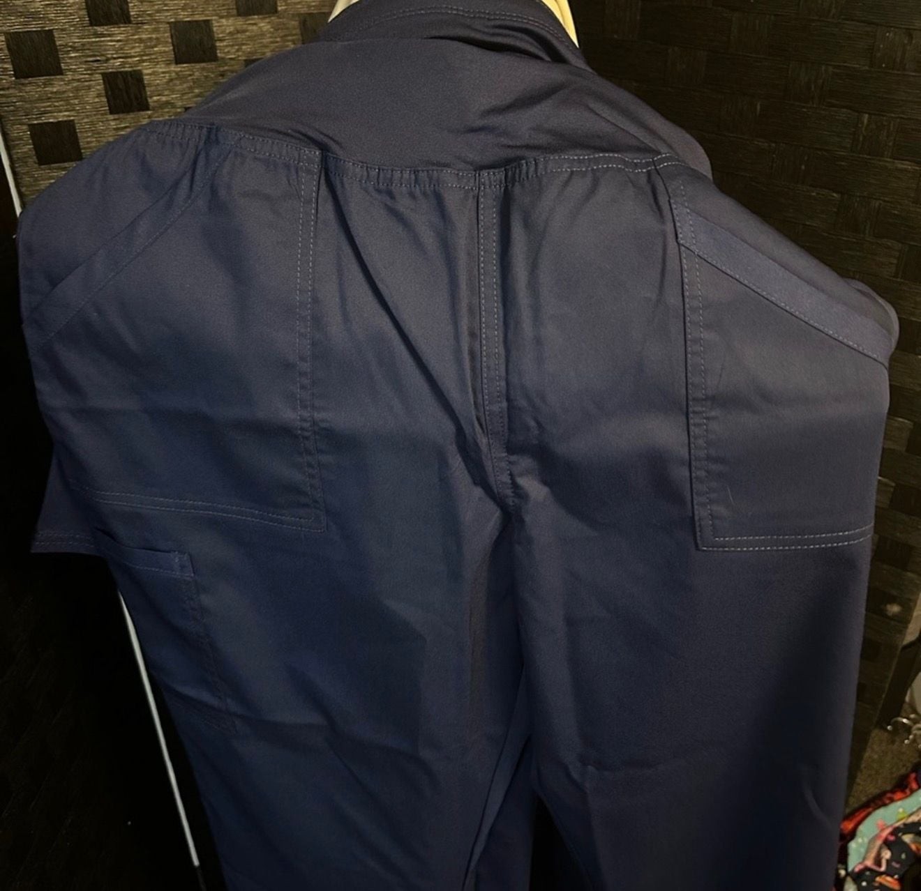 Landau ProFlex Navy Blue Scrub Set Top Large Pants Tall Large