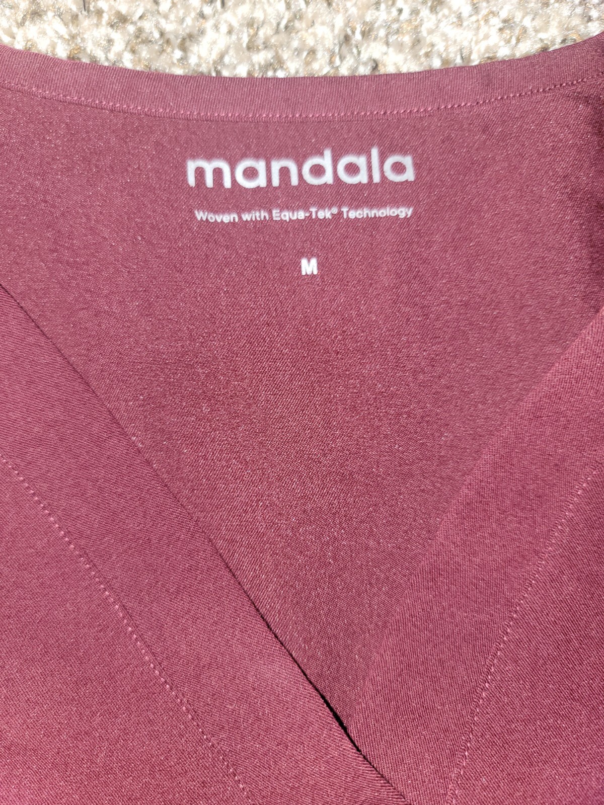 Mandala Womens Medical One Pocket Scrub Top Wine Medium