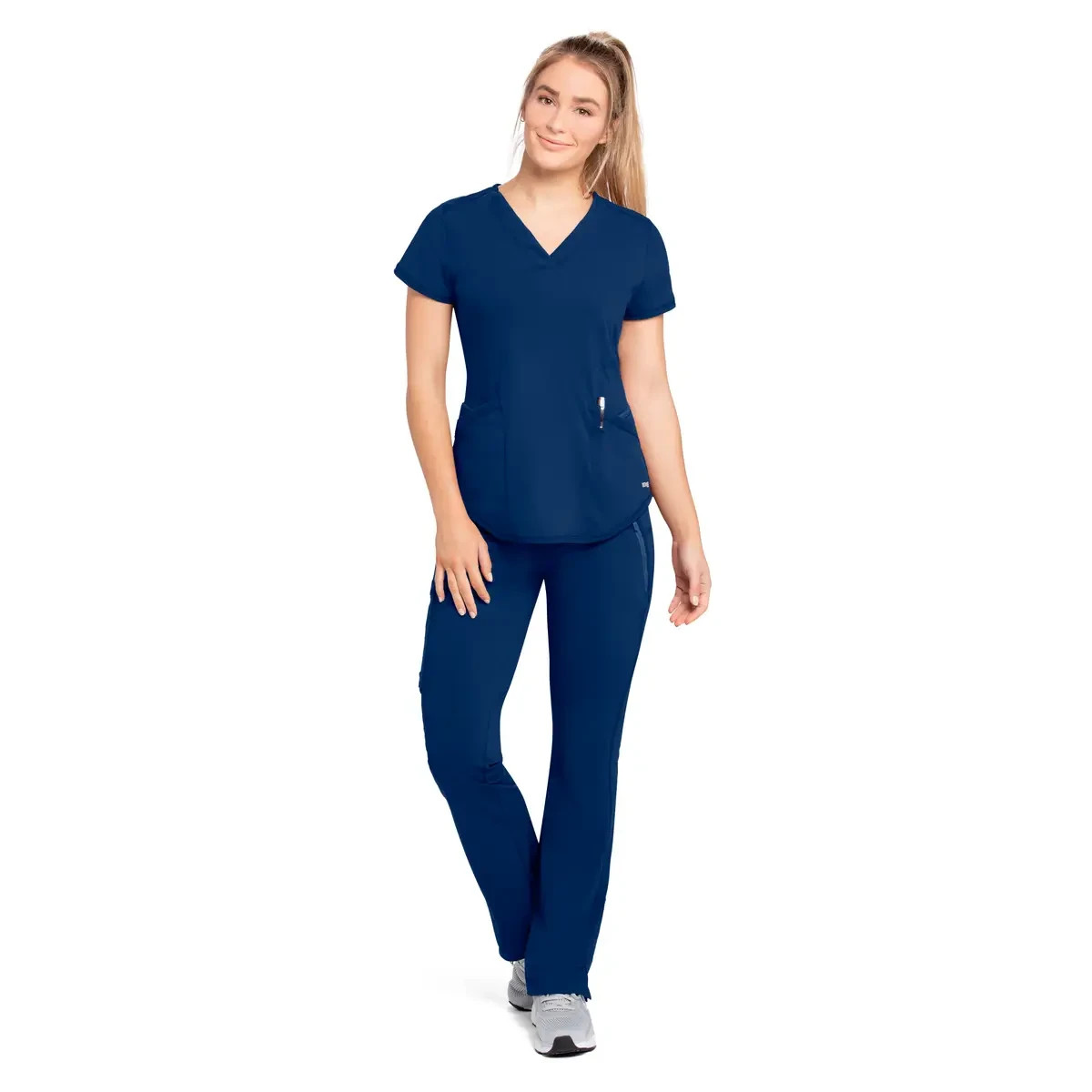 GREYS ANANTOMY EDGE SCRUB TOP NOVA IN NAVY BLUE IN ALL SIZES STYLE # GET018 NWT
