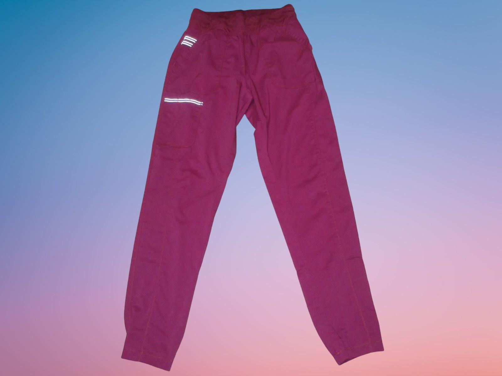 Revolution Burgundy Womens Scrub Medical Pants Sz S Tall 29×31 W/Pockets
