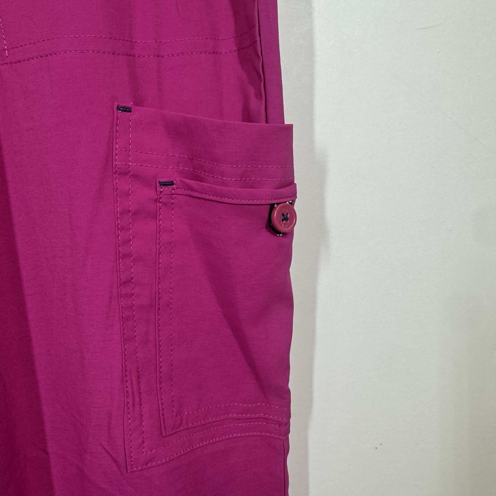 NWT Koi Basics Scrub Pants Womens L Reg Holly Azalea Pink Cargo Nursing Stretch