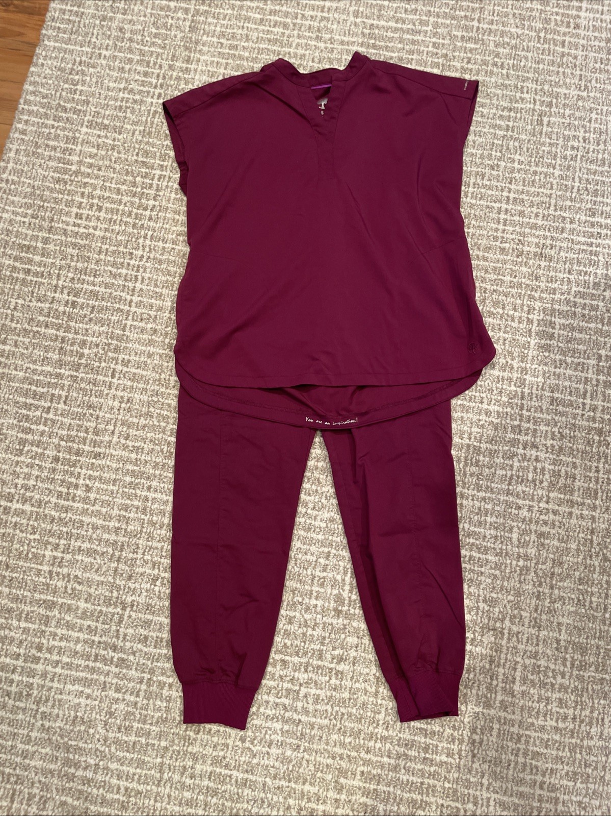 3 sets Of HEALING HANDS Maroon Tops/Bottoms Sz Med.