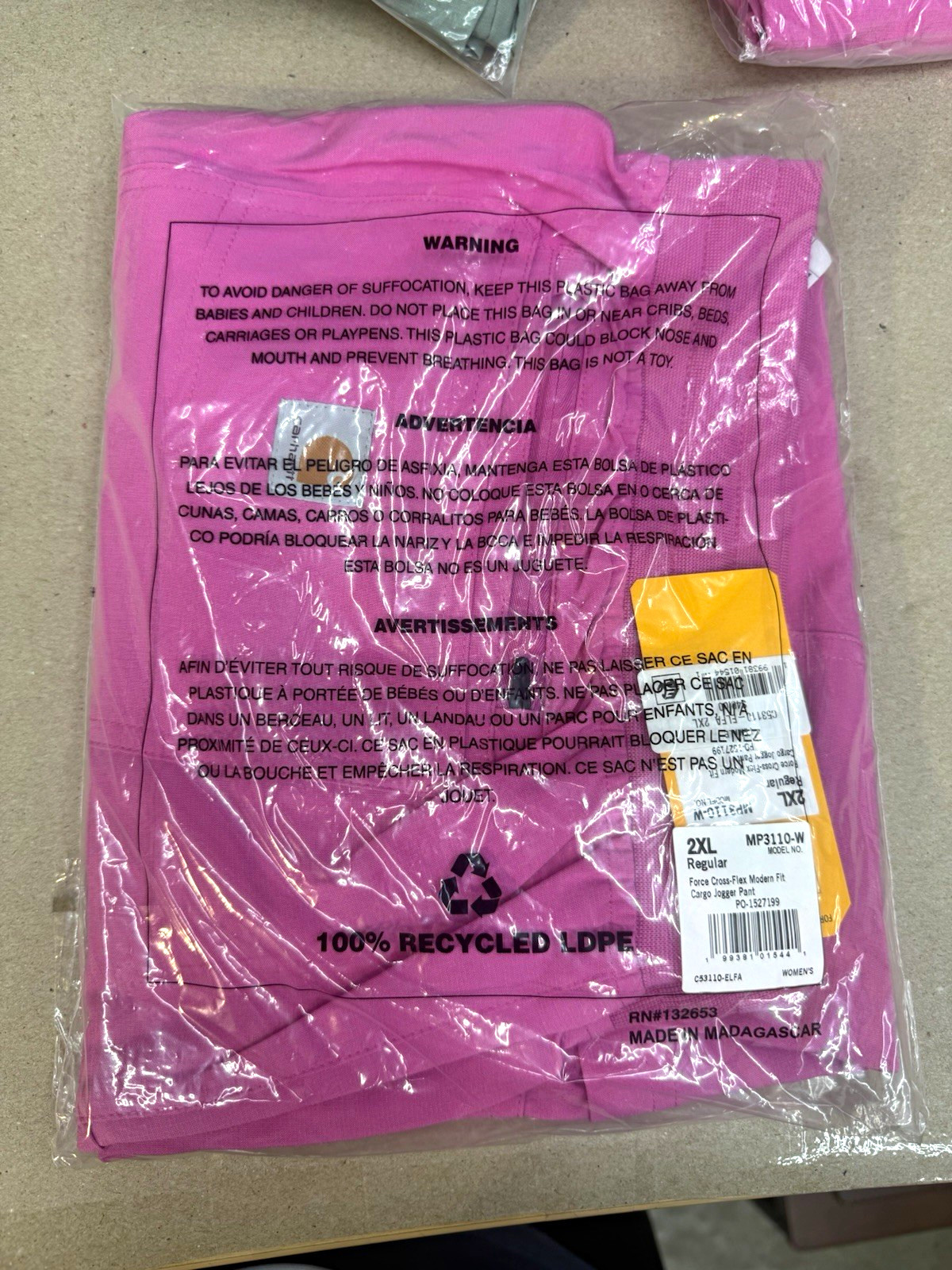 Force Cross-Flex Women’s Cargo Jogger Scrub Pants 2XL Regular Pink MP3110-W