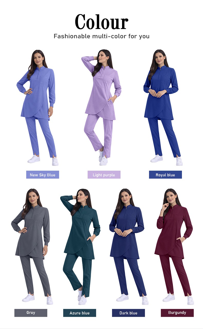 2026 New Material Long Sleeve Nursing Scrubs Uniform Doctor Medical Scrub Set