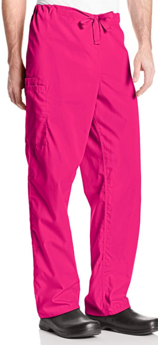 CHEROKEE Originals Unisex Drawstring Cargo Scrubs Pant Sz XS, Azalea