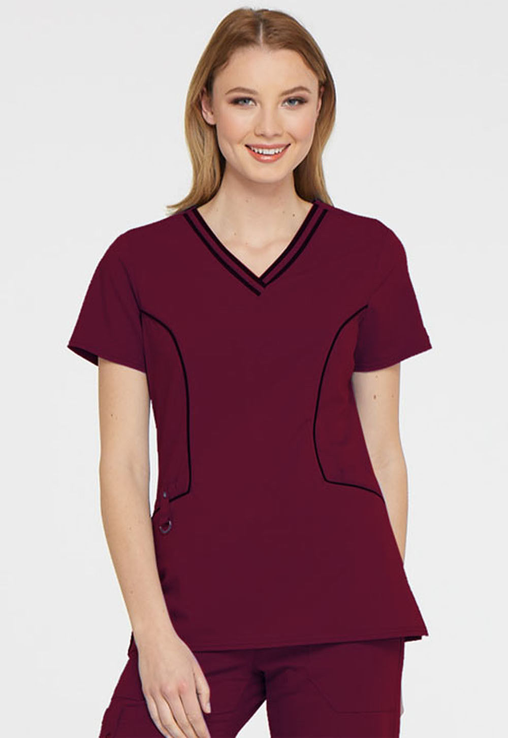 Dickies Scrub Top S Small Wine Maroon Xtreme Stretch V Neck Top DK715 WINZ