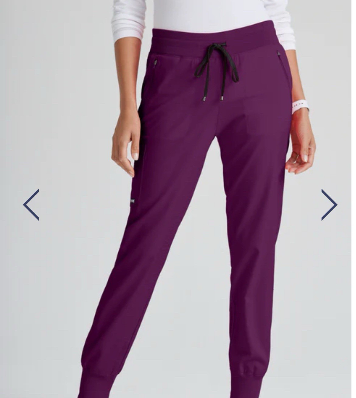 Grey’s Anatomy Grsp537 Women’s XLP Wine Spandex 5-Pocket Jogger Scrub Pants New