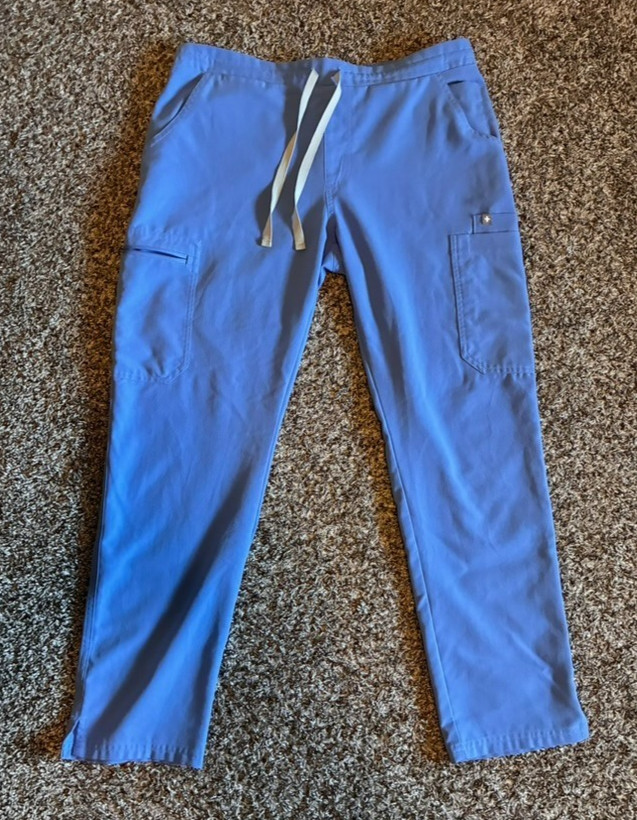 FIGS Women’s Scrub Pants TW2000P Size M/P Petite Blue Drawstring Technical