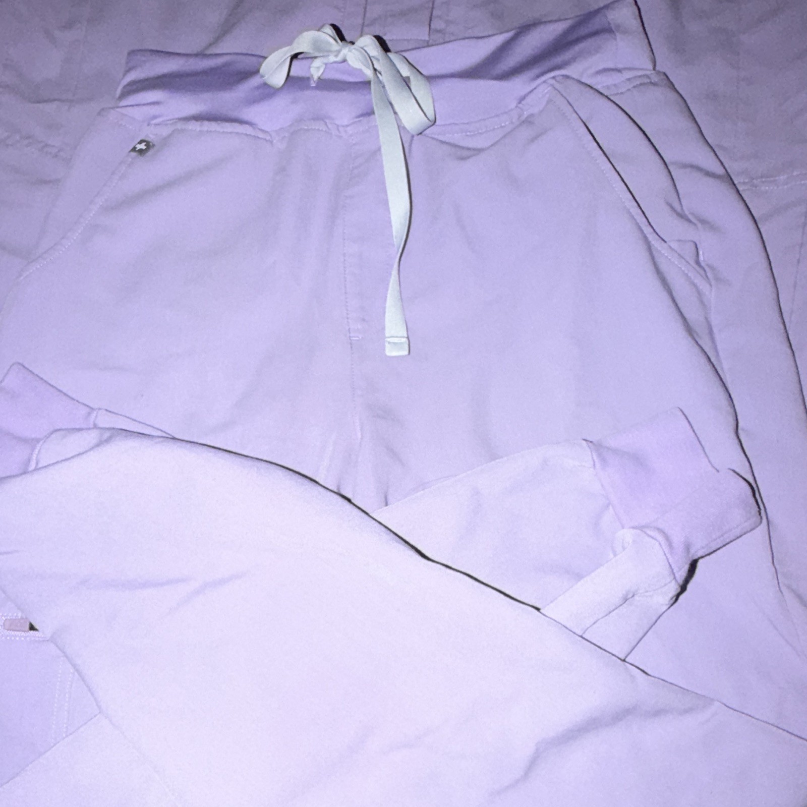 FIGS Set Small Purple Haze Bonsai Relaxed Top & High Waist Zamora joggers EUC
