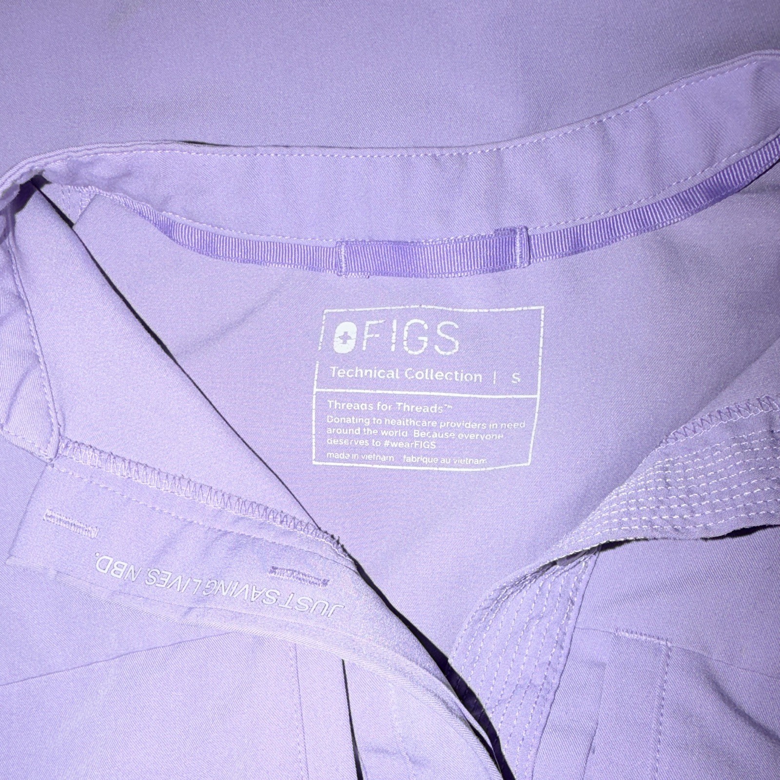 FIGS Set Small Purple Haze Bonsai Relaxed Top & High Waist Zamora joggers EUC