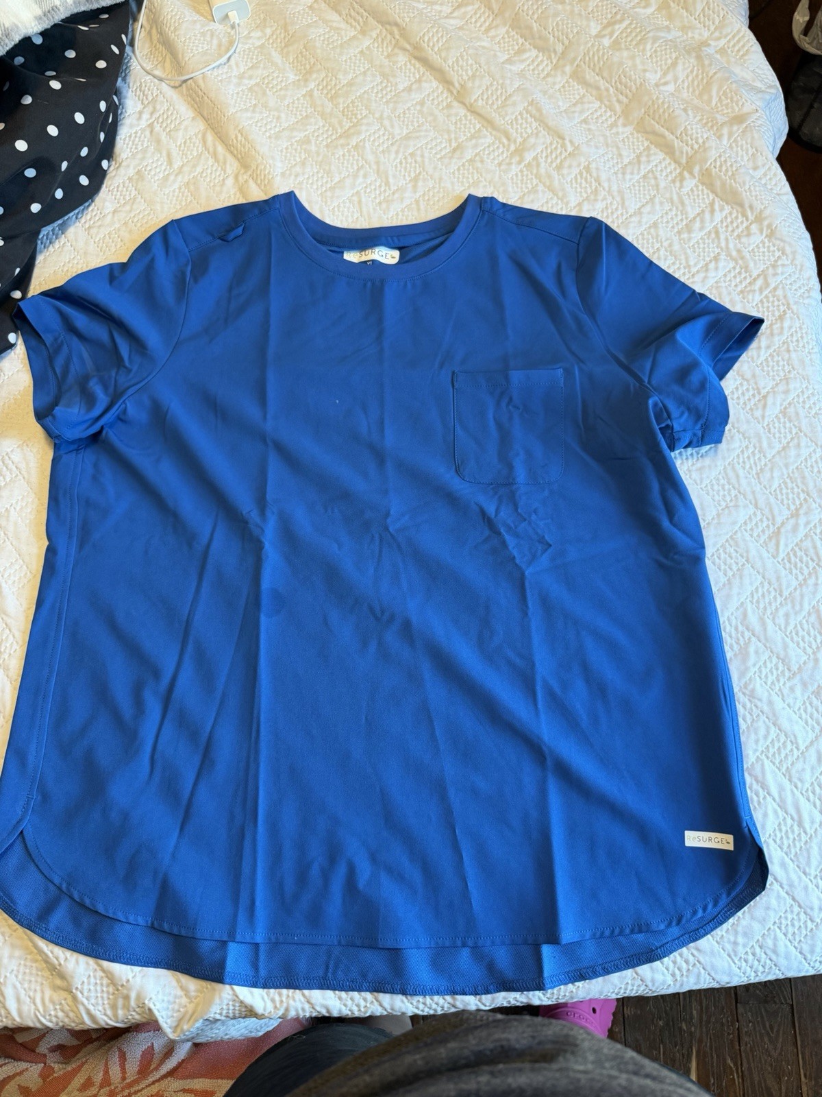 ReSurge Citrine Women’s XL Blue 1-Pocket Crew Neck Tuck In / Wear Out Scrub Top