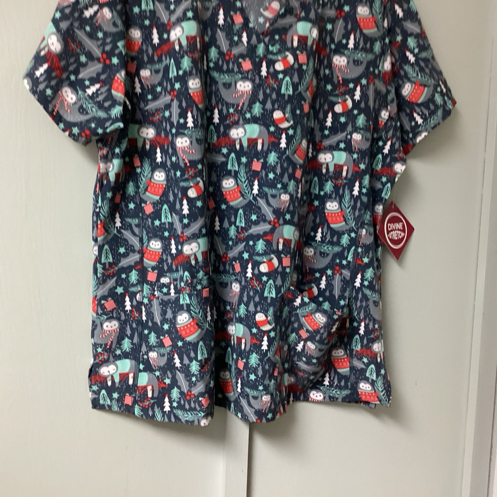 Divine Stretch by JDM Short Sleeve Plus Size 2X Winter Snow Polyester Blend New