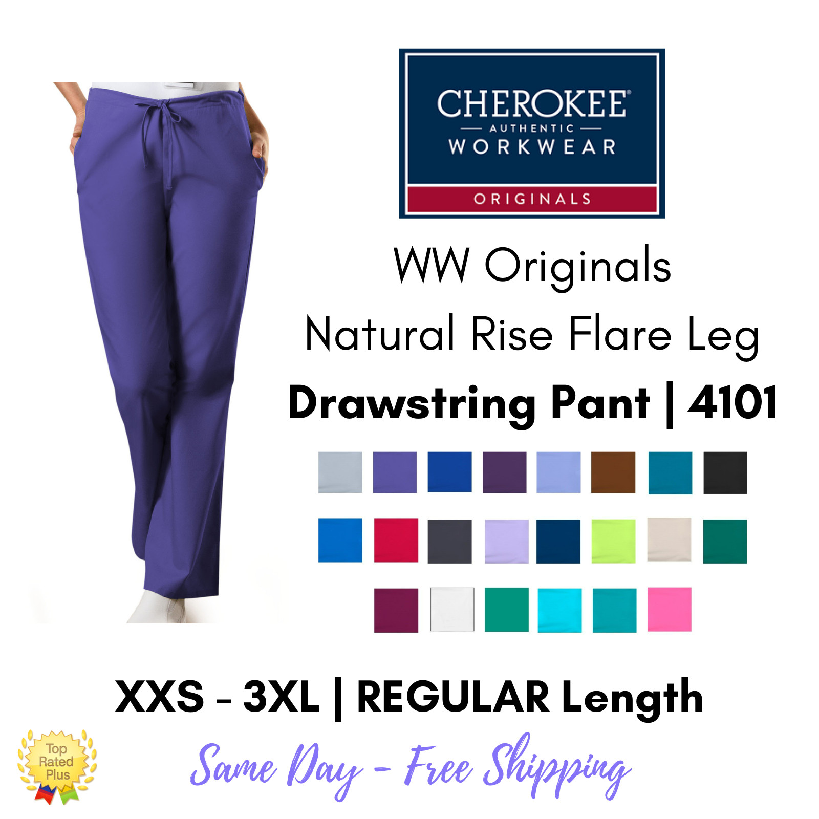 Cherokee Workwear Originals Flare Leg Drawstring Scrub Pant | 4101 REGULAR