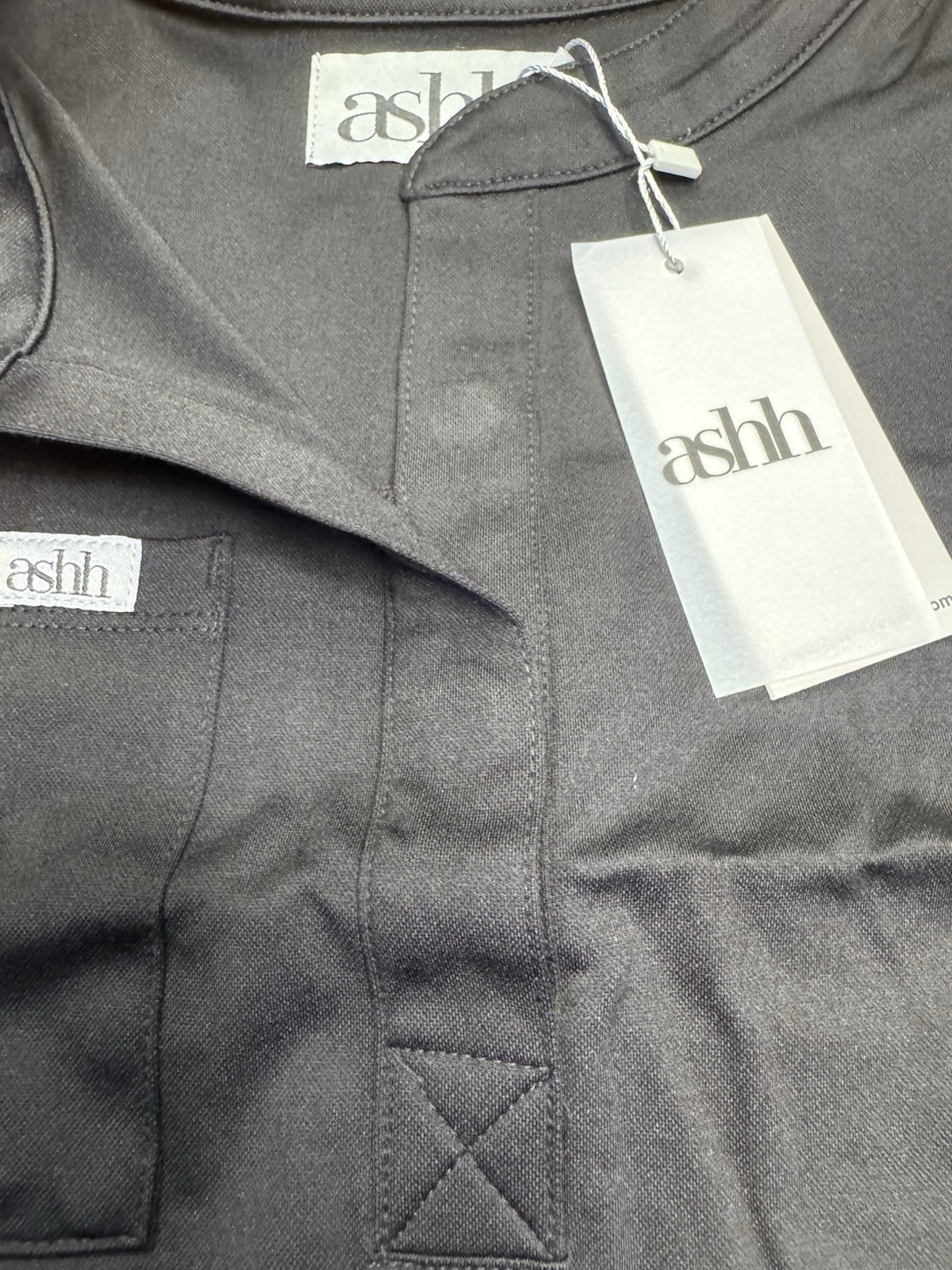 ASHH Emma Oversized Sleeveless Scrub Top Woman’s Solid Black Size XXS New!