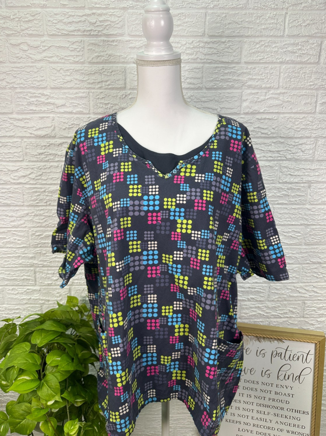 Women’s HQ scrub top 4xl gray Nurse Medical