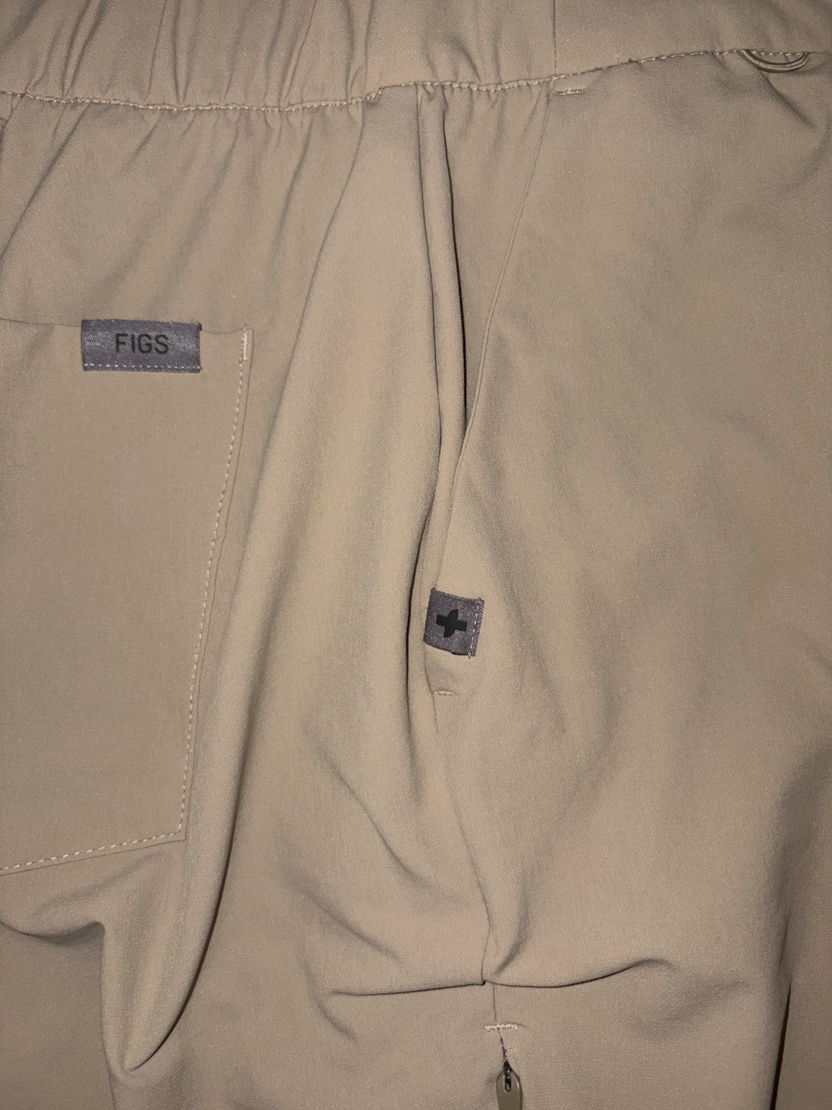 FIGS PRO Women’s Large Tall Beige Stretch Scrub Pants Straight Leg Medical Work