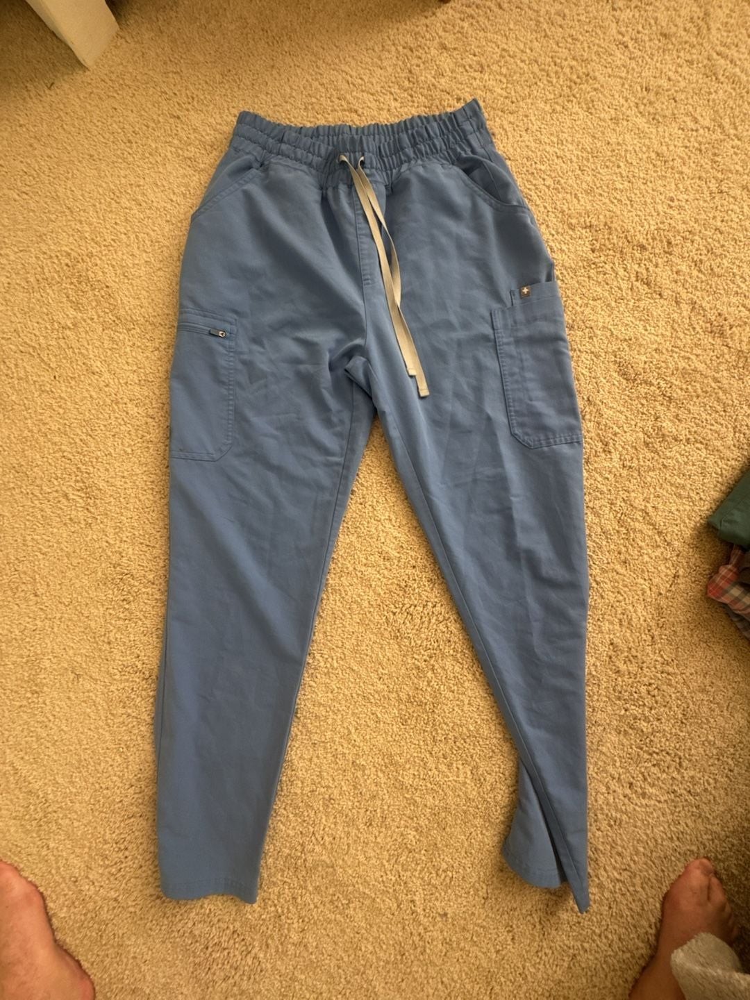 FIGS Technical Collection Cargo Scrub Pants Medium/Tall Blue