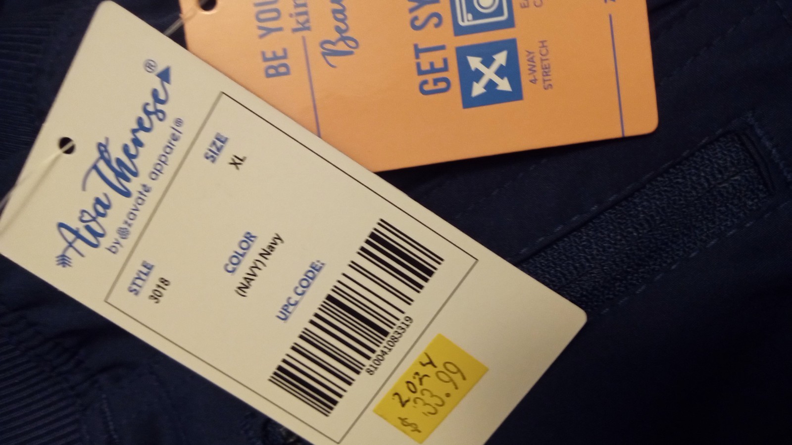Ava Theresa Navy Scrub Bottom New with Tags