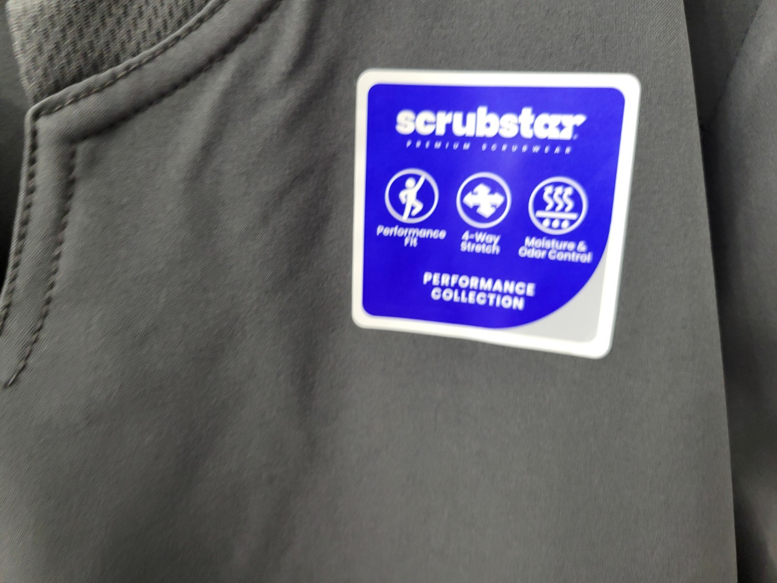 Scrubstar Notch Neck Top Womens Size Small Gray Multiple Pockets NEW with Tags