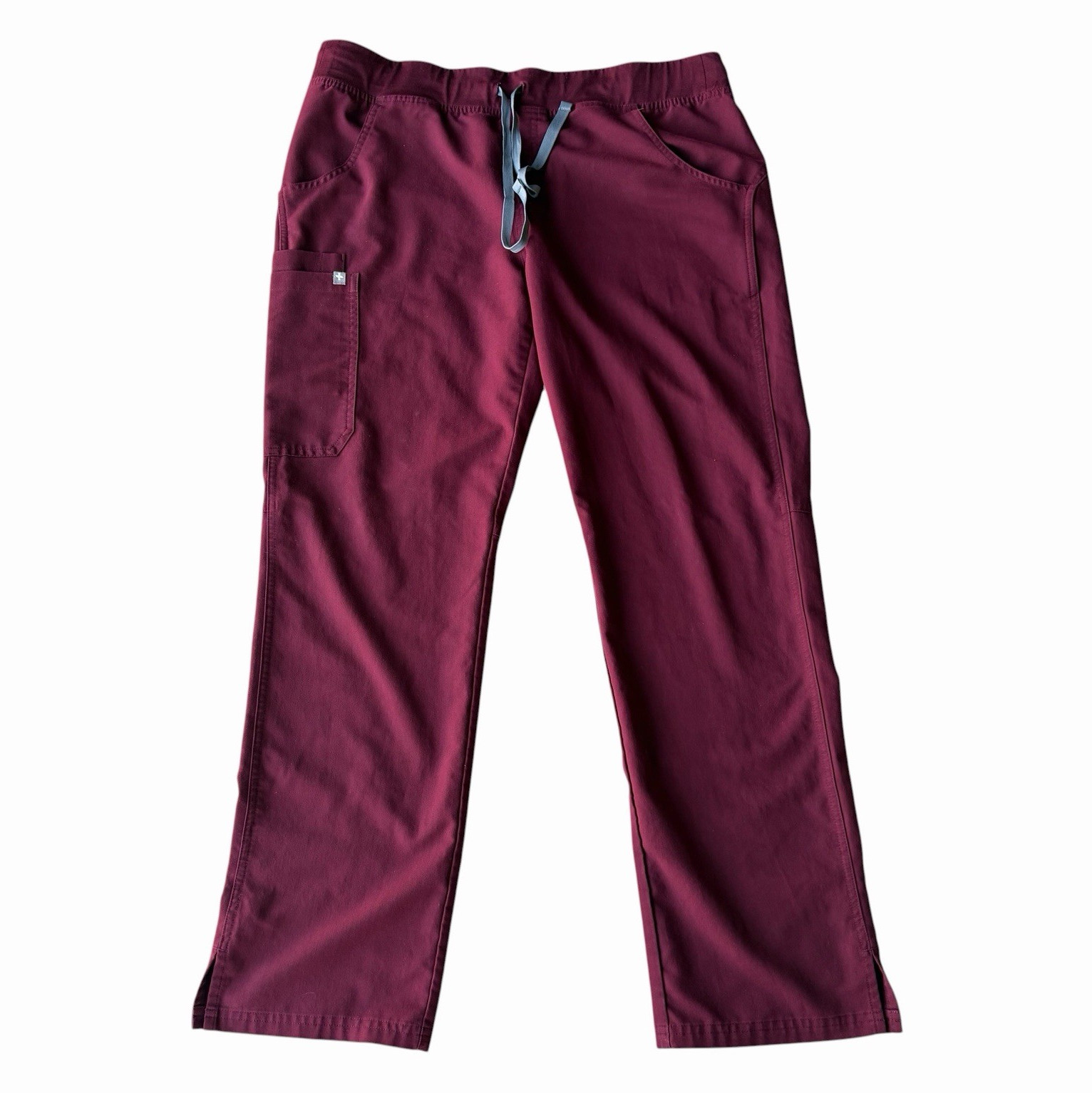 FIGS Women’s Scrub Pants Burgundy L Solid Knit Poly/Rayon/Spandex Style T21004