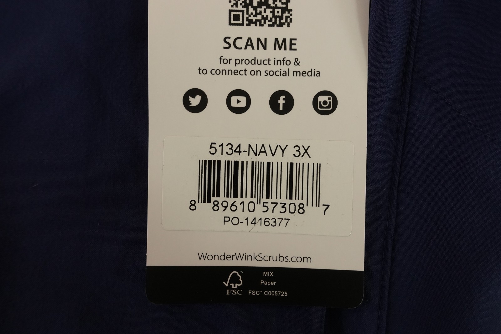 Wonder Wink Renew Womens Size 3X Navy Blue High Waist Power Scrub Pant 5134 NWT