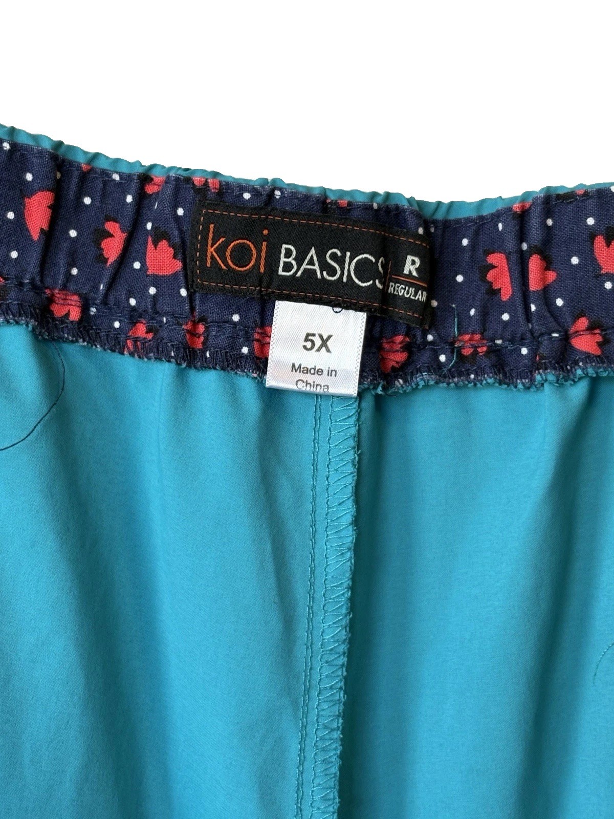 Koi Basics Scrub Pants Womens 5X Turquoise (Bright Teal) Cargo Style# 731R