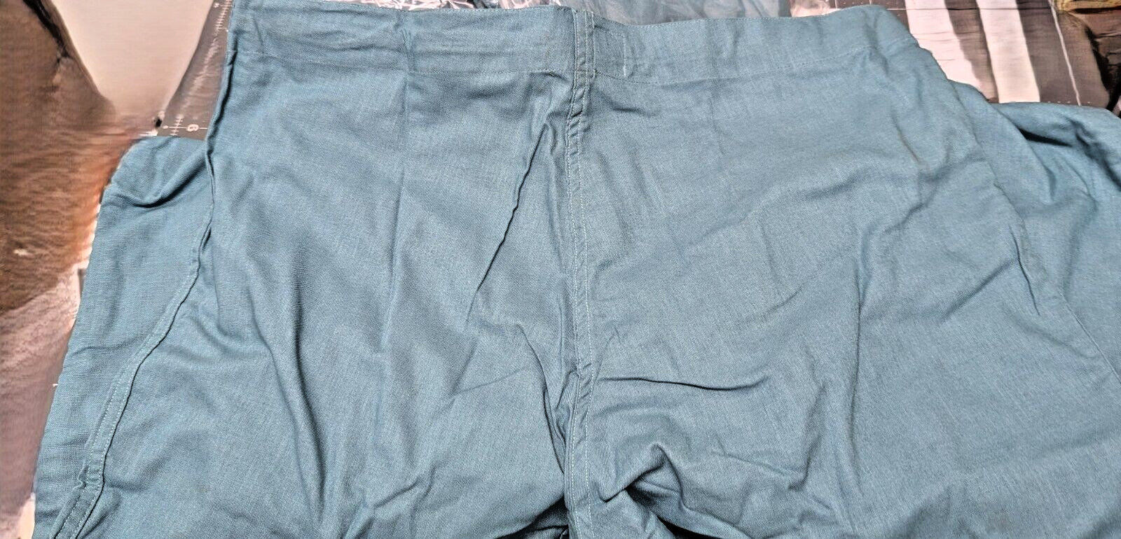 Lot of 2 Men’s Surgical Operating Trousers Medium Cotton Gray/Green Scrub Pants