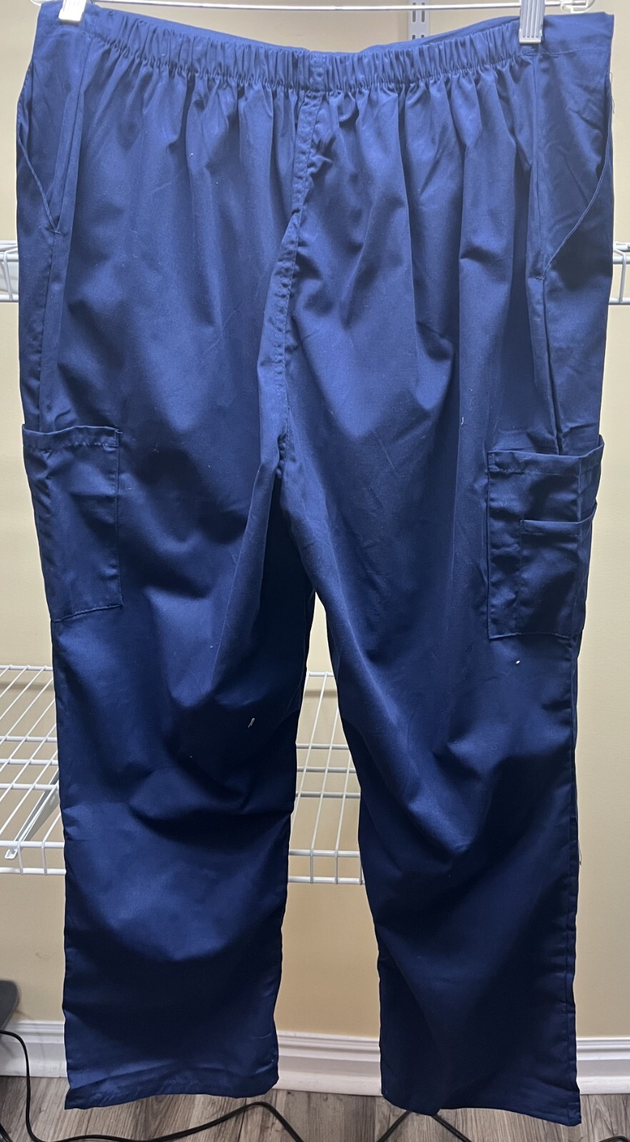 Prism Medical Navy Blue Unisex Scrub Pants Half Elastic Waist Size Large New