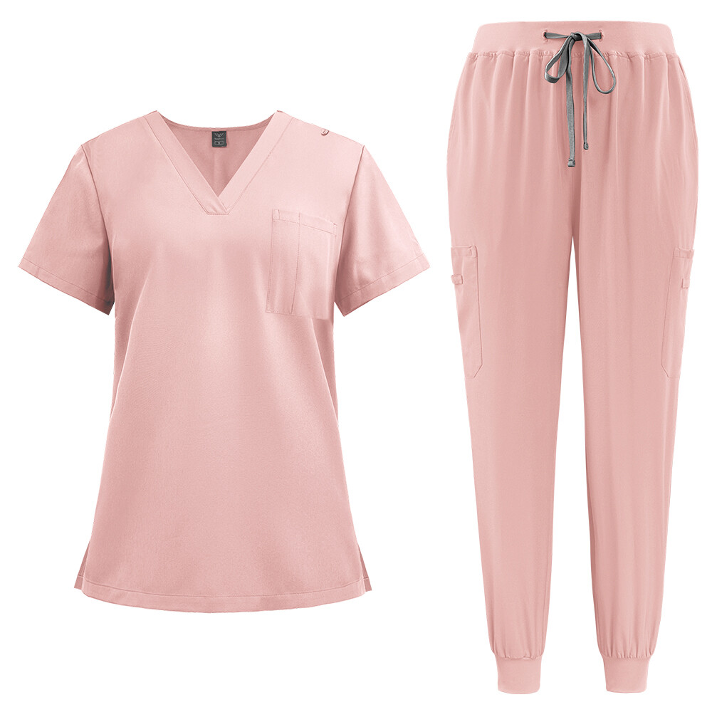 NiaaHinn Men’s Medical Scrub Set: V-Neck Top & Drawstring Pants