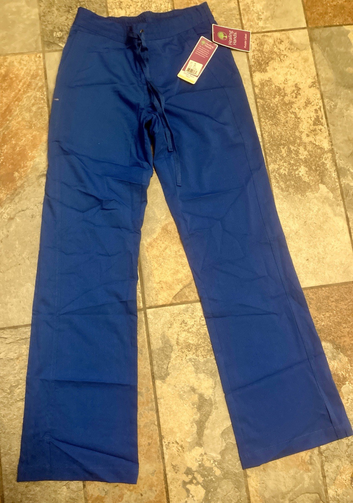 Healing Hands Womens Purple Label Taylor Elastic Back Pants Royal Blue Size XS