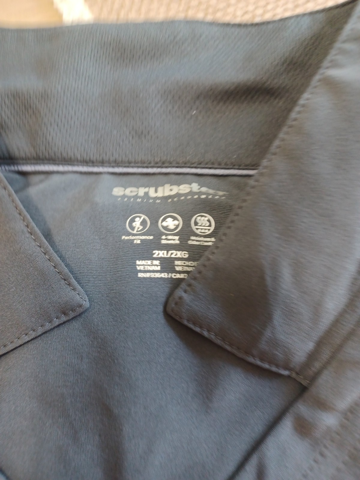 LOT Of 3 Scrubstar Performance Scrub Unisex 2XL/2XG Green Gray Solid Mesh Poly