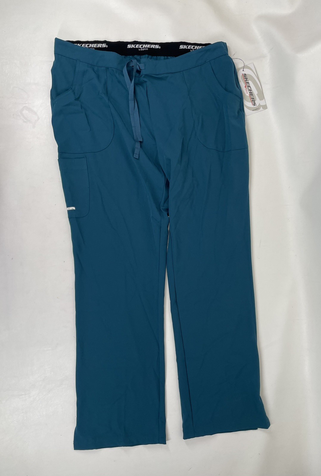 Skechers Barco Scrubs 3PKT Reliance Cargo Drawstring Pants Womens L Bahama NWT