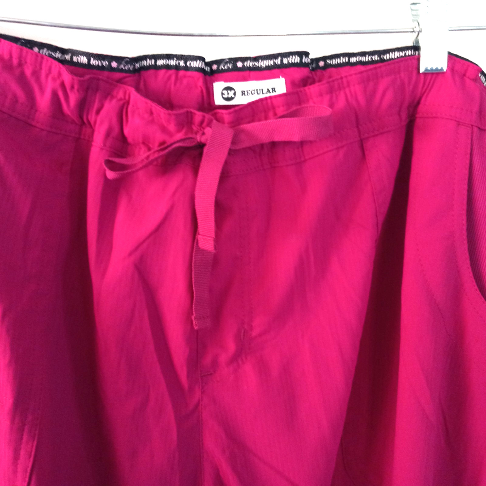 KOI Scrub Pants Women’s 3X Azalea Pink 721R NWT Straight Leg Medical Uniform
