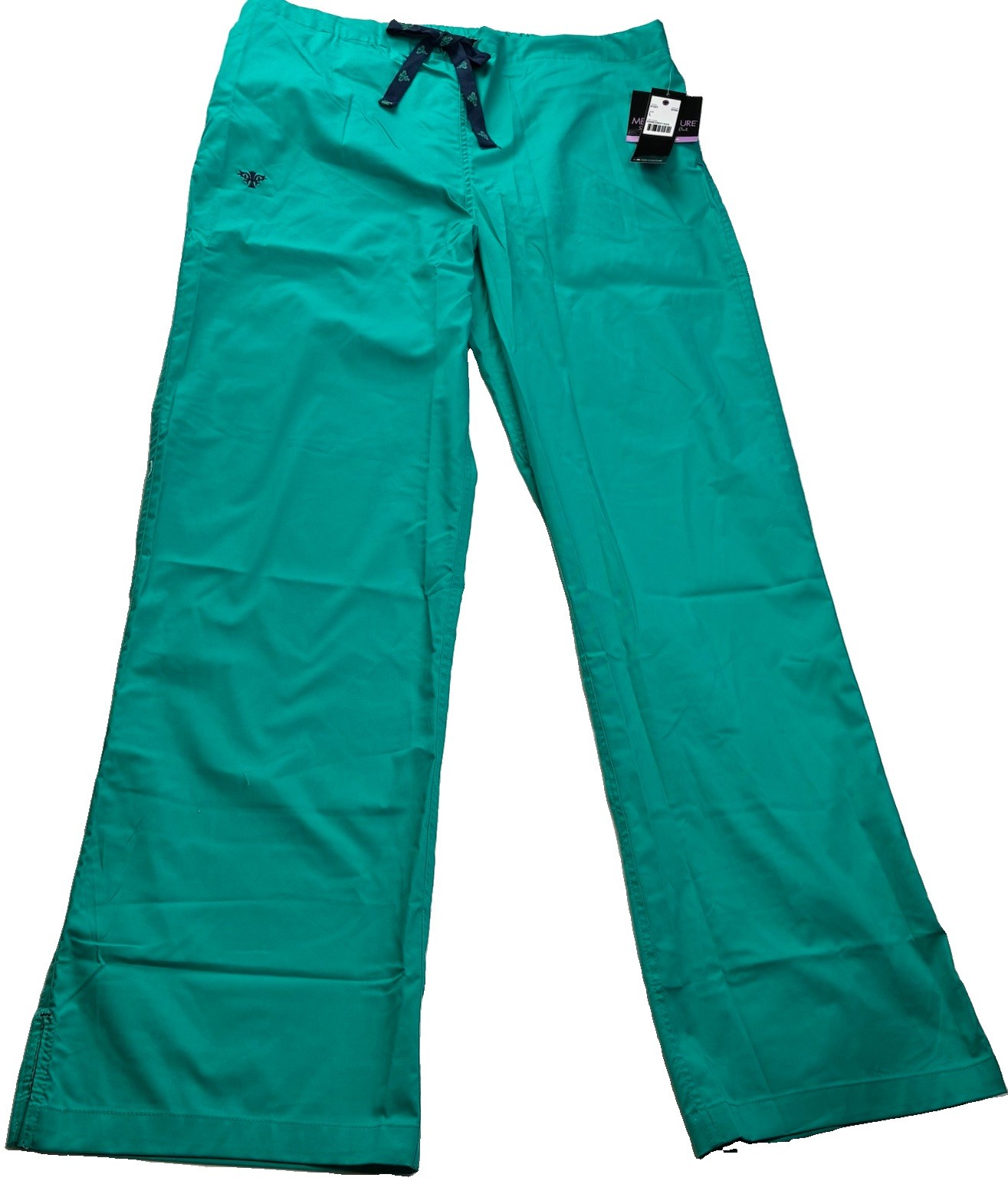 Scrub Pants Med-Couture E-Z Flex Sz LARGE Green Cotton Poly Spandex NEW 8705T
