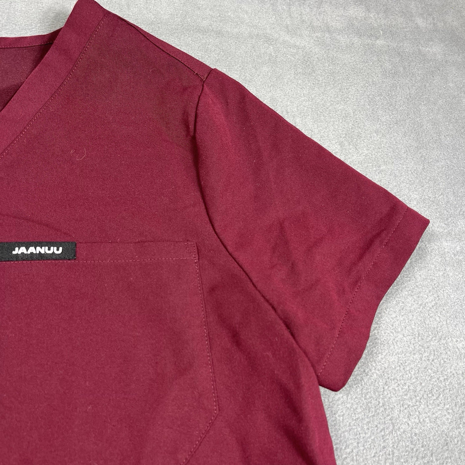 Jaanuu Scrub Top Womens S Red V-Neck Medical Nurse Workwear Ladies