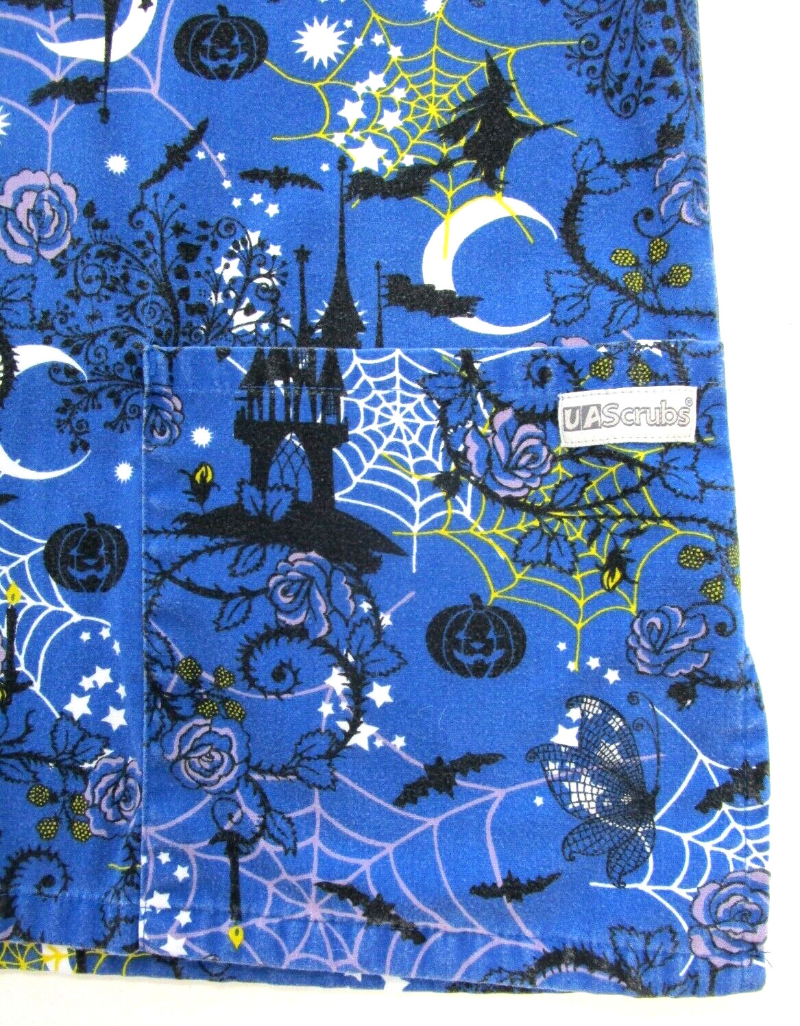 UA Scrubs Halloween Scrub Top Women Size XS Uniform Advantage Medical Dental Vet