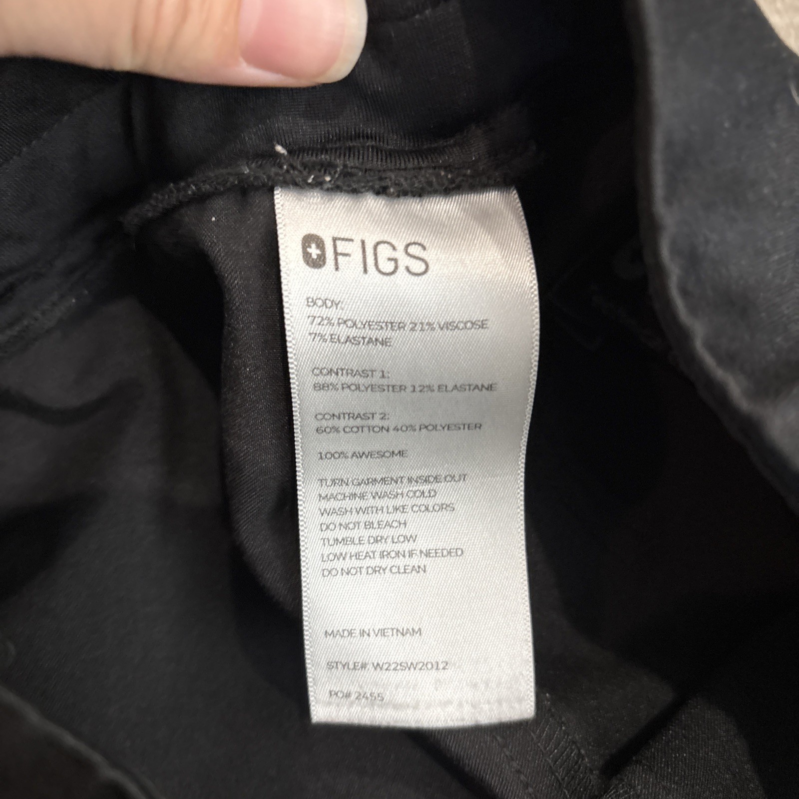 FIGS Technical Collection Black Tapered Ankle Cuff Scrub Pants Womens XS Jogger