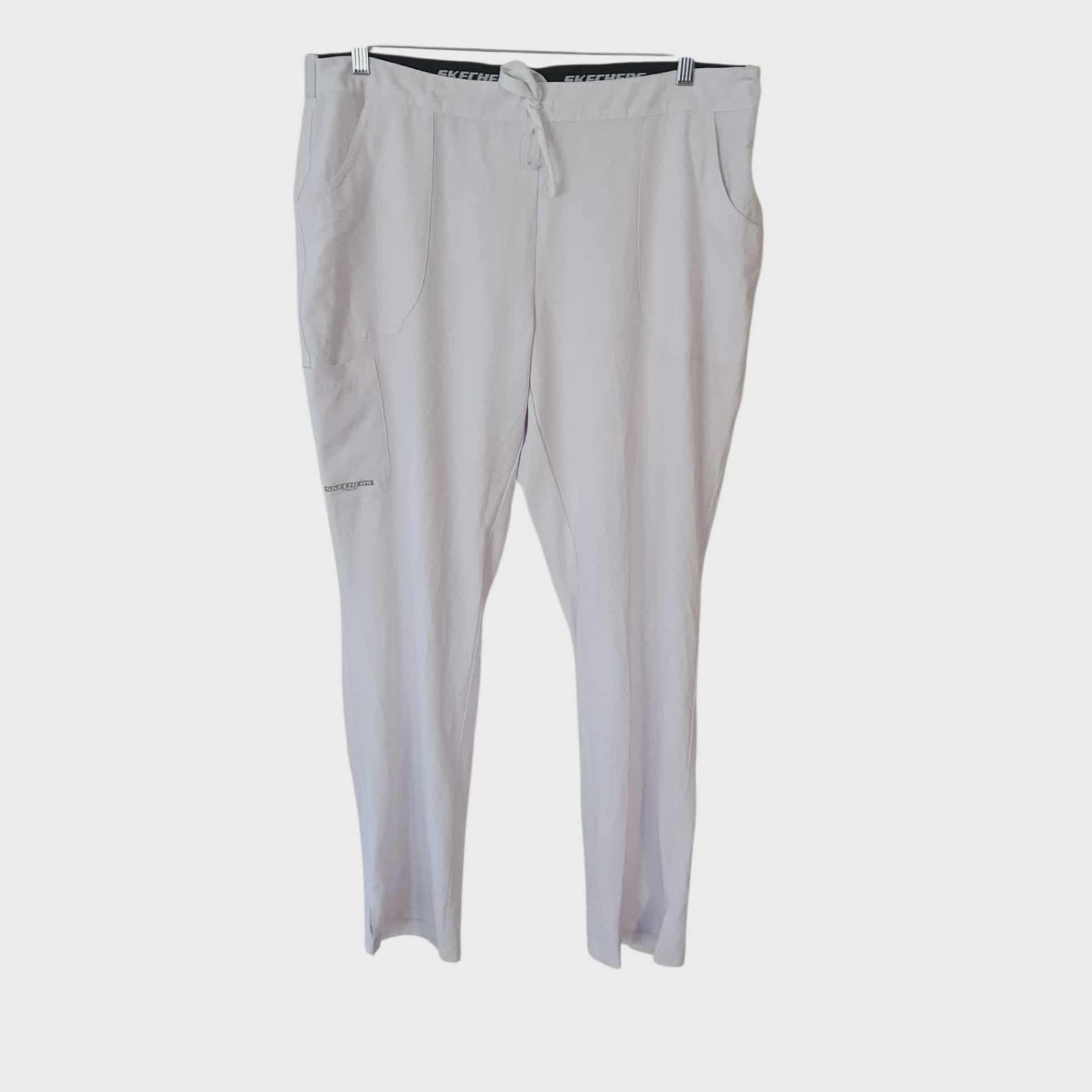 Skechers by Barco Scrub Pants White 4-Way Stretch Recycled Cargo Mens XL NEW