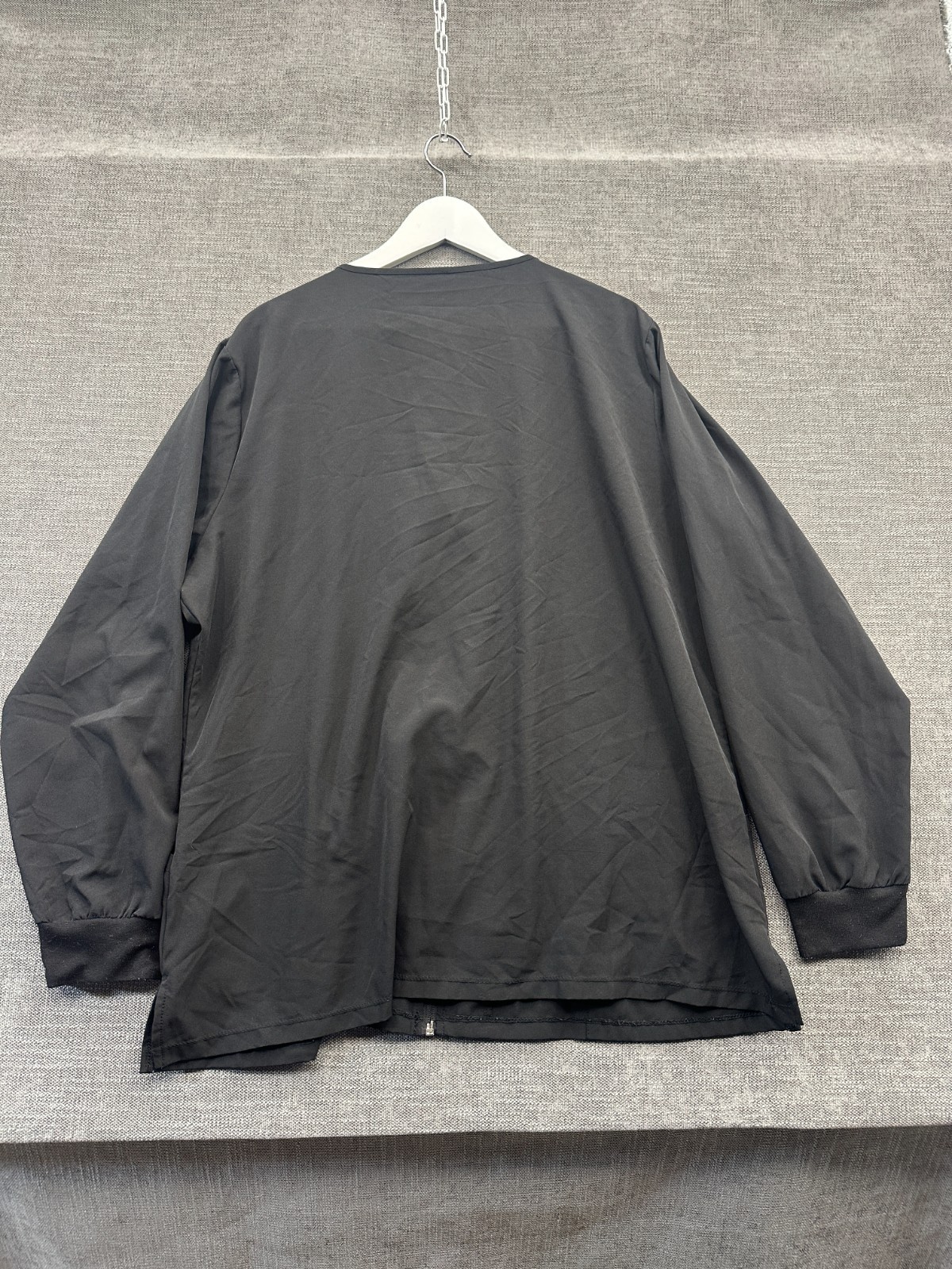 GT Performance Scrub Jacket Mens 2X Gray Long Sleeve Round Neck Full Zip Medical