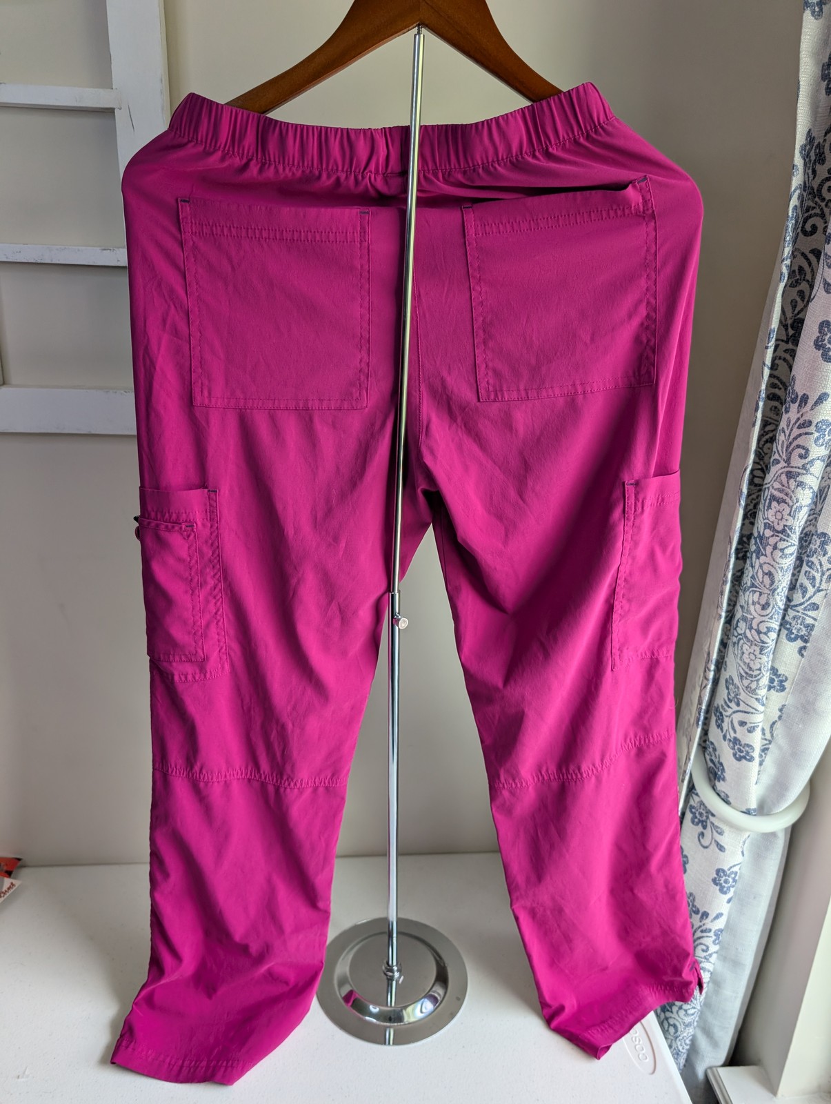 Koi BASICS Fuchsia Scrub Pants Women’s XS Petite Drawstring Cargo RN# 121336