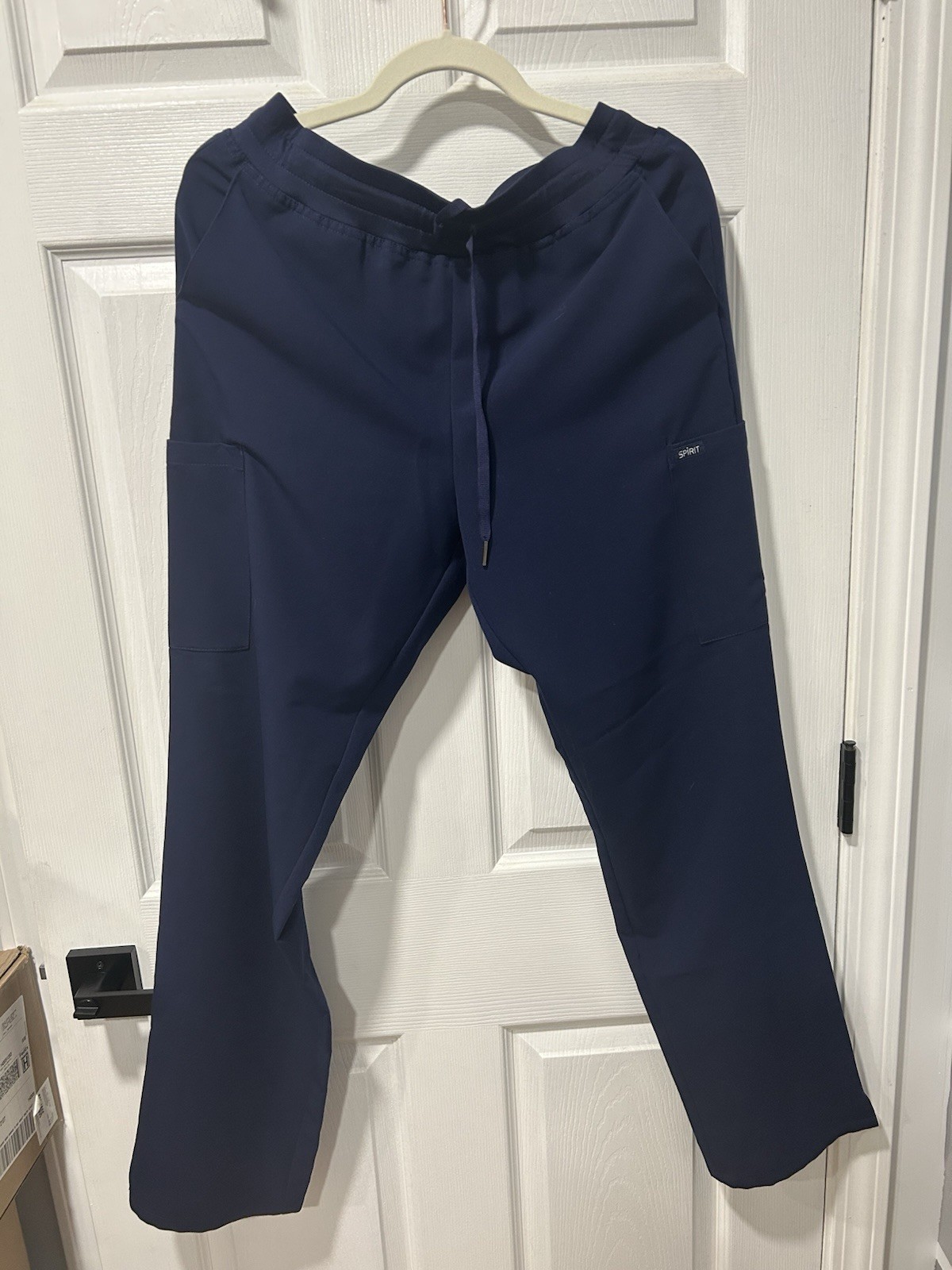 Spirit Scrubs Women’s 6 Pocket Straight Leg Cargo Pant in Navy Blue Medium