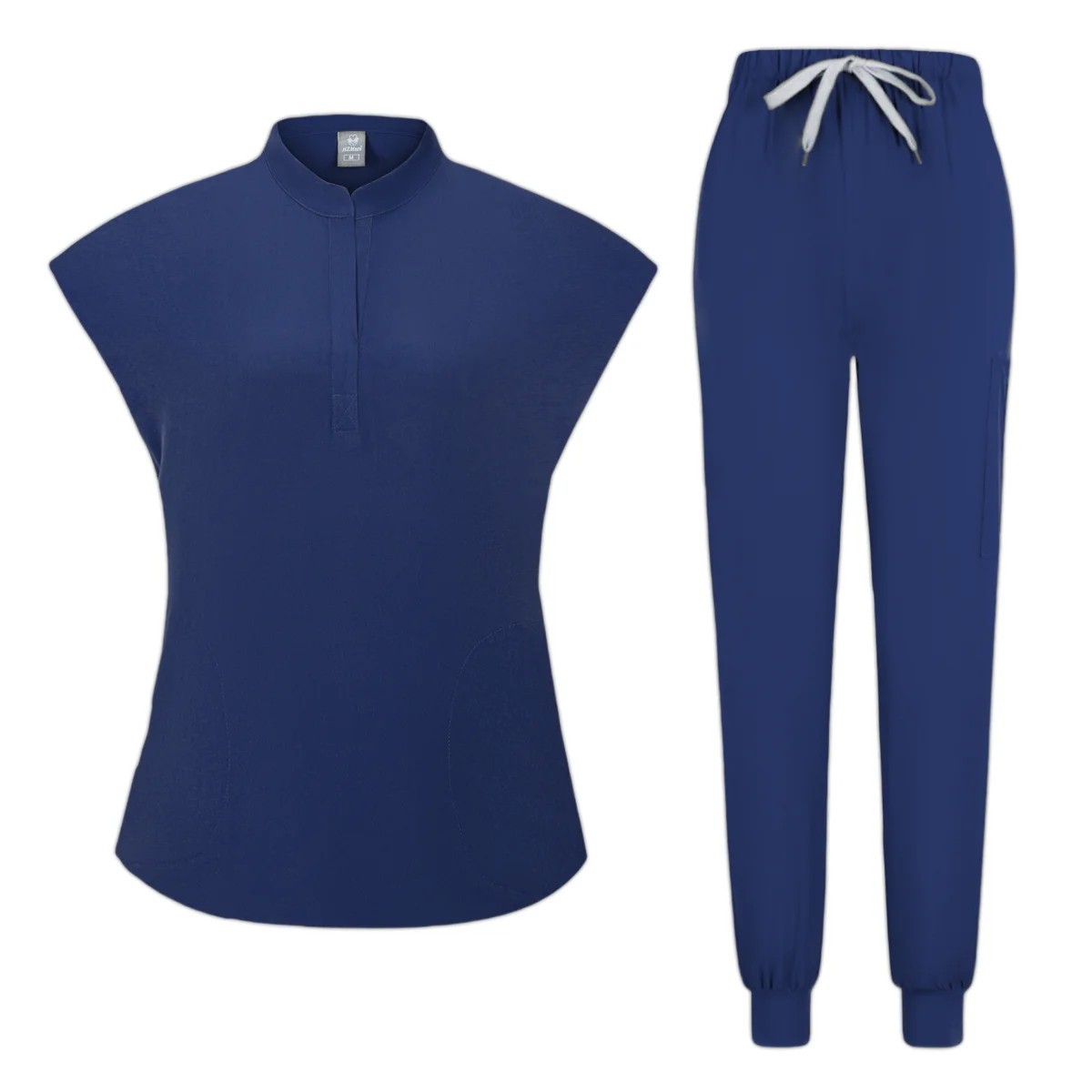 Women’s Sleeveless Medical Scrub Set Nursing Uniform Top Jogger Pants