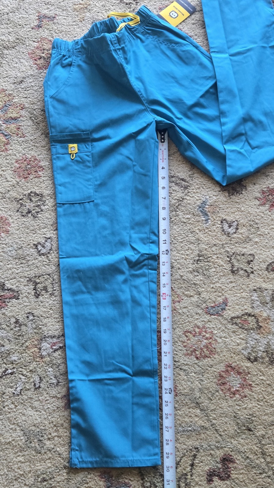 New w/Tags WonderWink Origins Style 5126 Women’s Small Scrub Bottoms Teal/Aqua