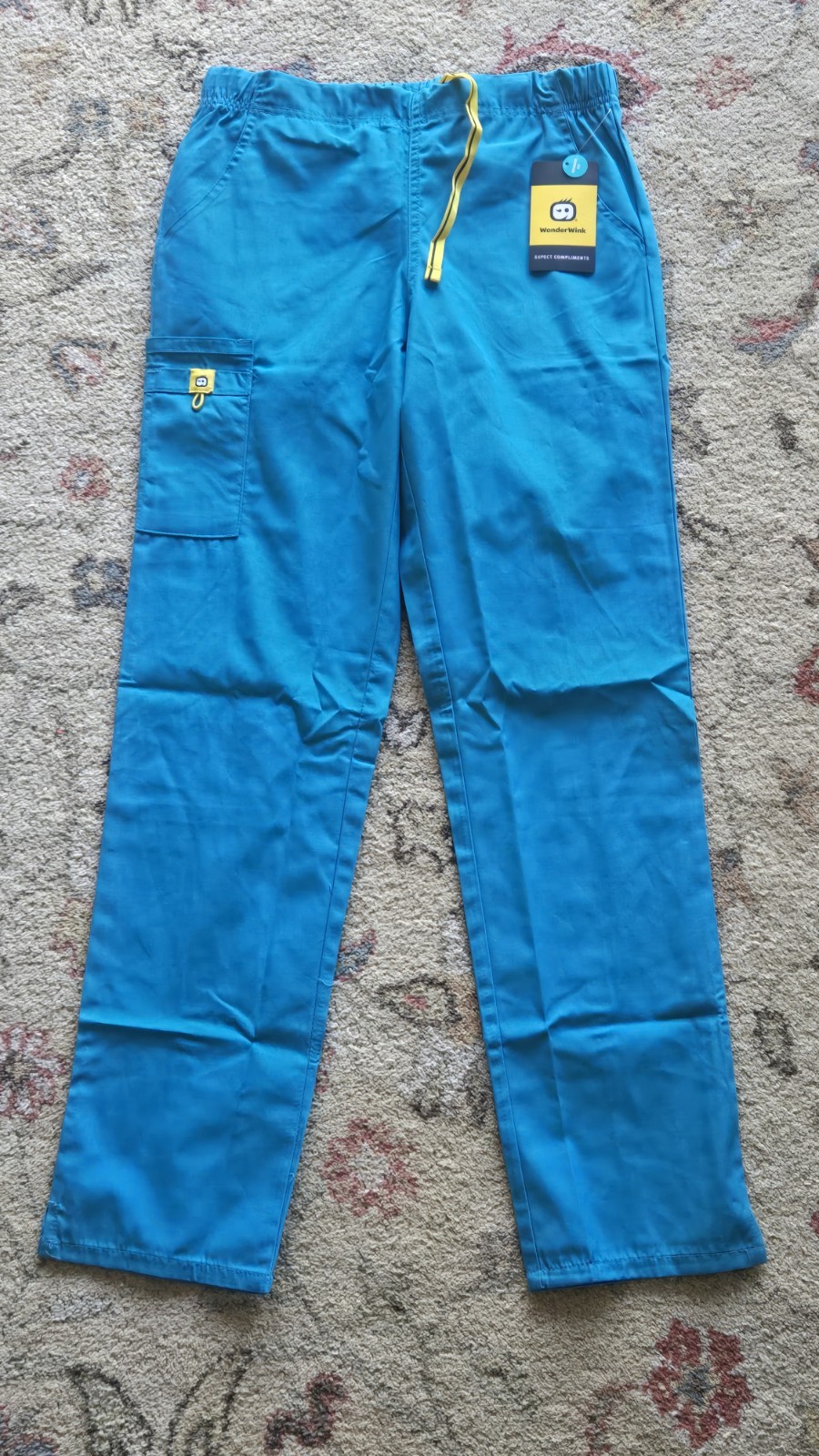 New w/Tags WonderWink Origins Style 5126 Women’s Small Scrub Bottoms Teal/Aqua
